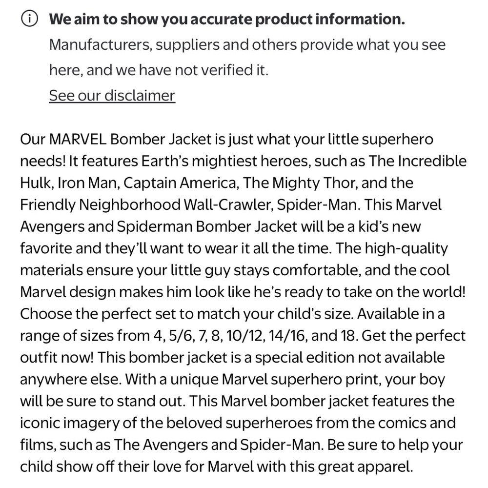 Marvel Superheroes Characters Boys Bomber Jacket, Spider-Man - Picture 13 of 13